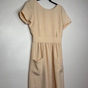 Sezane Cream Midi Dress